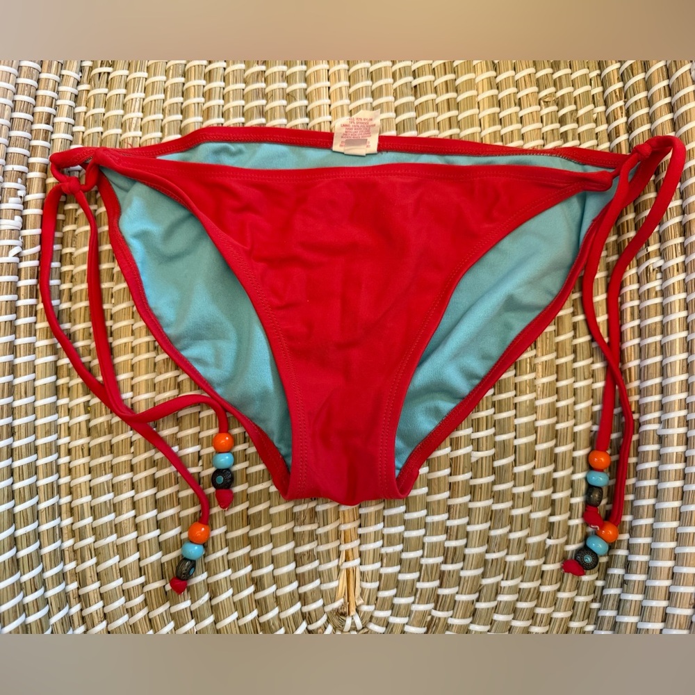 Xhilaration Red and Teal Bikini Bottom